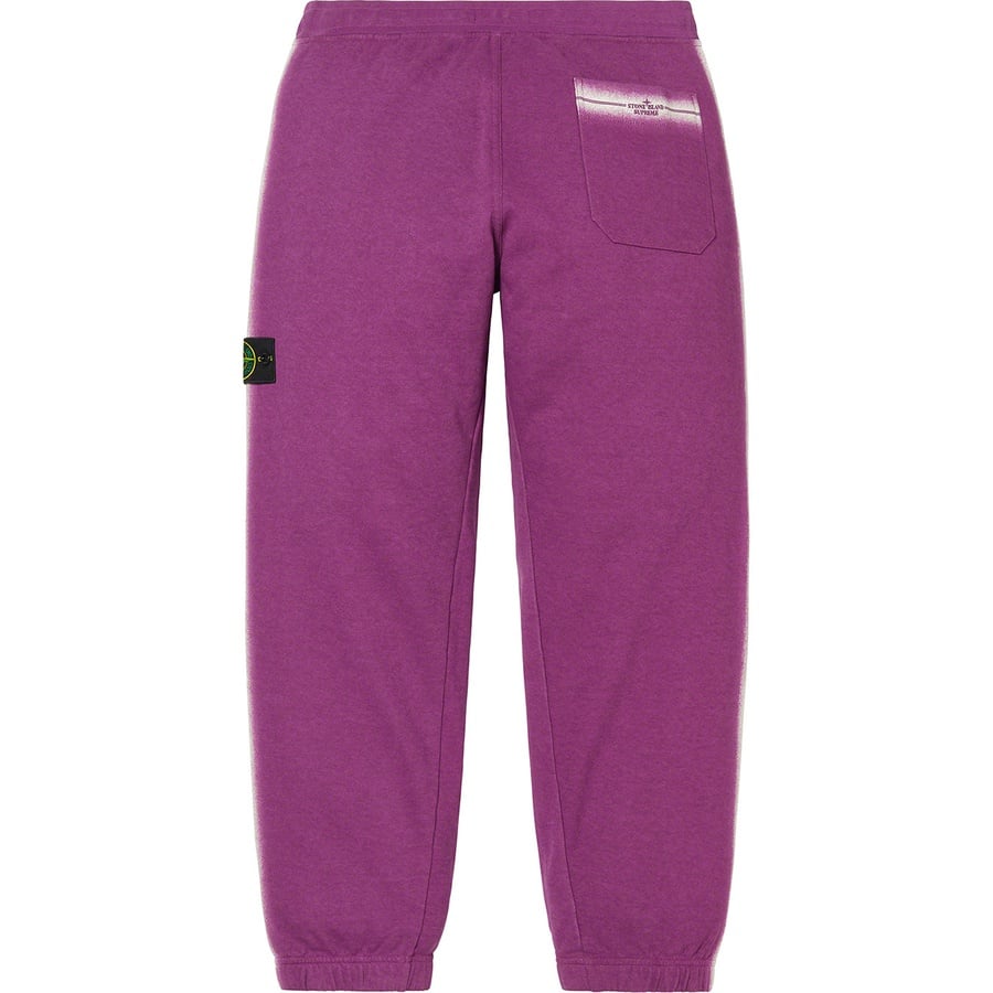Details on Supreme Stone Island Stripe Sweatpant Purple from spring summer
                                                    2022 (Price is $298)