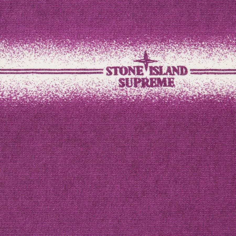 Details on Supreme Stone Island Stripe Hooded Sweatshirt Purple from spring summer 2022 (Price is $348)