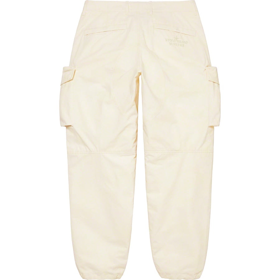 Details on Supreme Stone Island Reactive Ice Camo Ripstop Cargo Pant Tan from spring summer
                                                    2022 (Price is $448)