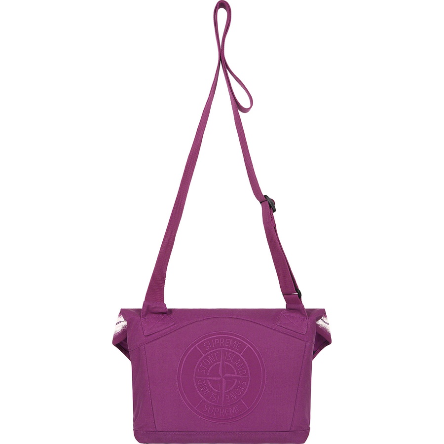 Details on Supreme Stone Island Stripe Messenger Bag Purple from spring summer 2022 (Price is $298)