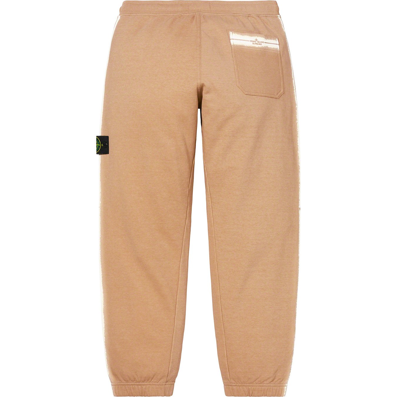 Supreme StoneIsland Stripe Sweatpant Tan