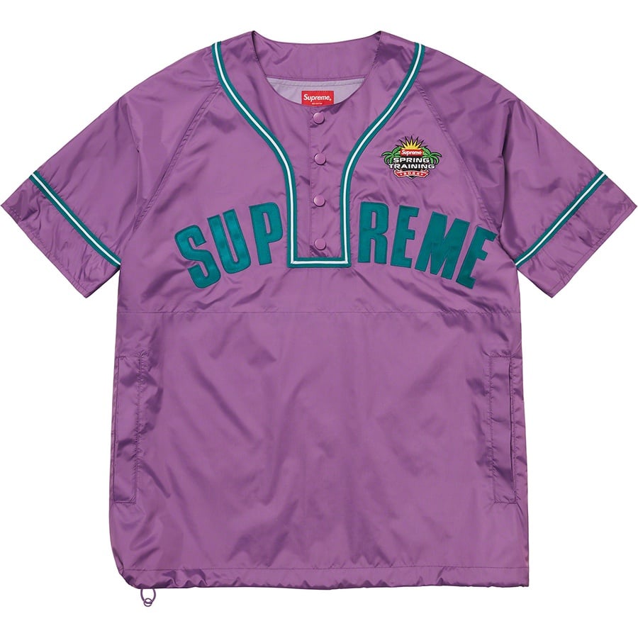 Details on Snap-Off Sleeve L S Baseball Top Purple from spring summer 2022 (Price is $128)