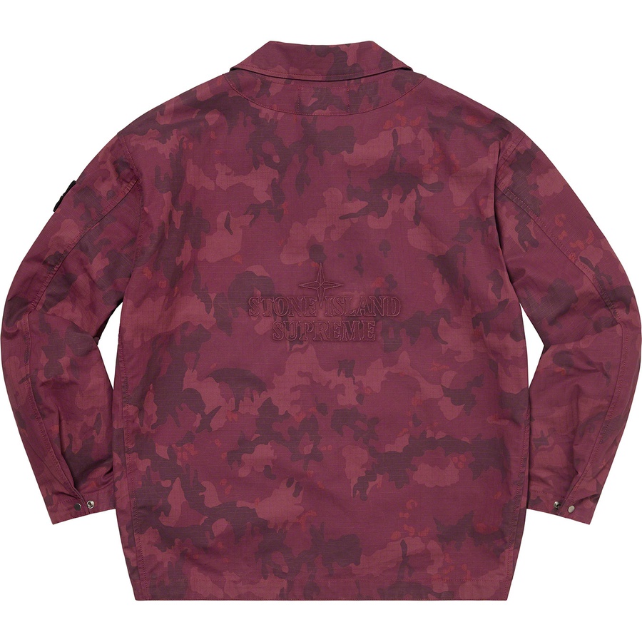 Details on Supreme Stone Island Reactive Ice Camo Ripstop Jacket Red from spring summer
                                                    2022 (Price is $748)