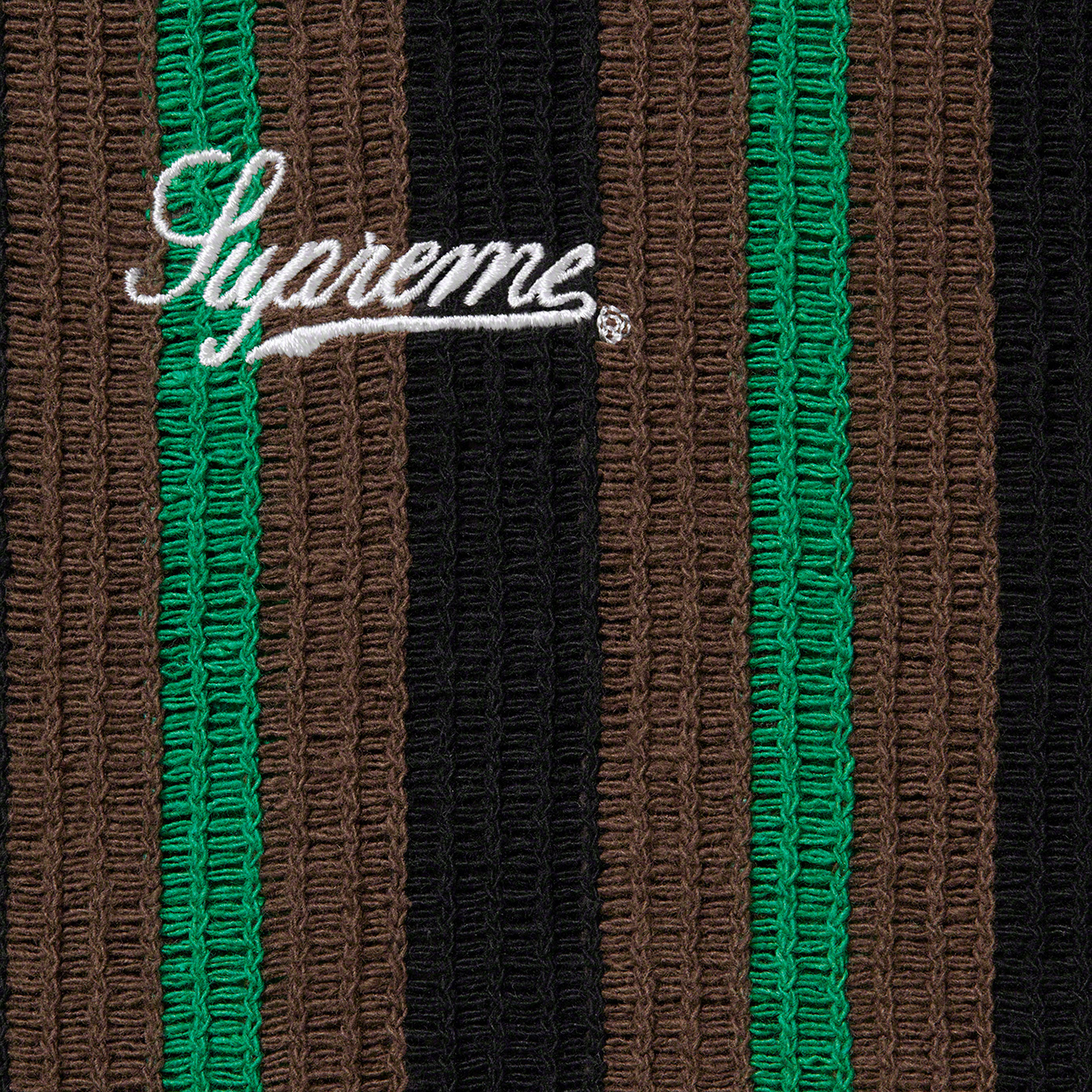 Open Knit Stripe Zip Polo   spring summer    Supreme