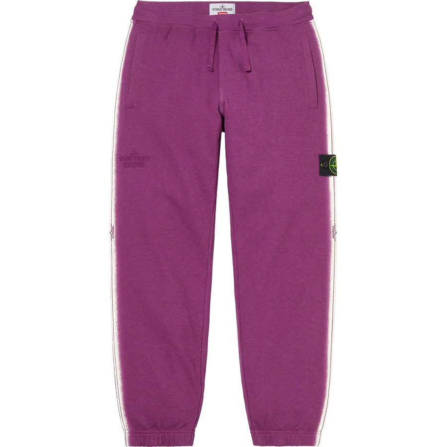 Details on Supreme Stone Island Stripe Sweatpant Purple from spring summer
                                                    2022 (Price is $298)