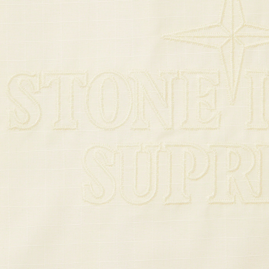 Details on Supreme Stone Island Reactive Ice Camo Ripstop Jacket Tan from spring summer
                                                    2022 (Price is $748)