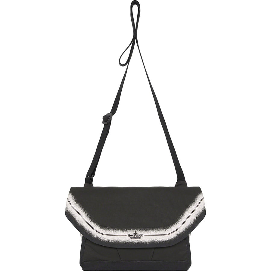 Details on Supreme Stone Island Stripe Messenger Bag Black from spring summer 2022 (Price is $298)
