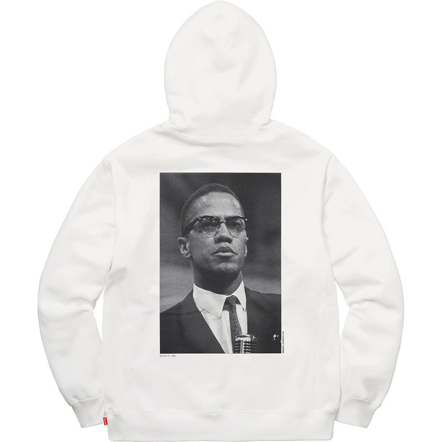Details on Malcolm X Hooded Sweatshirt White from spring summer 2022 (Price is $168)