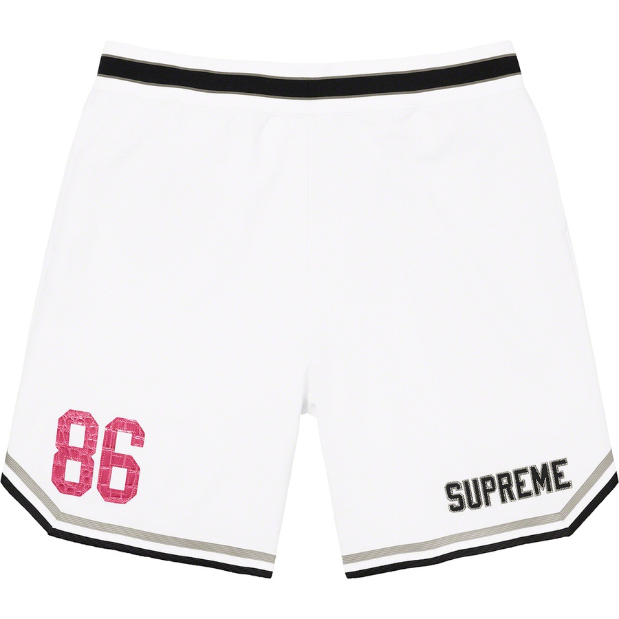 Details on Faux Croc Basketball Short White from spring summer 2022 (Price is $110)