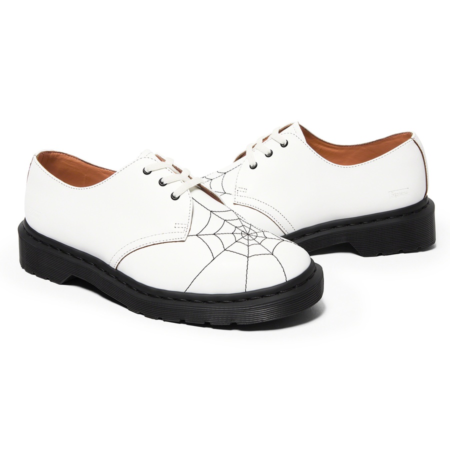 Details on Supreme Dr. Martens Spiderweb 3-Eye Shoe White from spring summer
                                                    2022 (Price is $178)