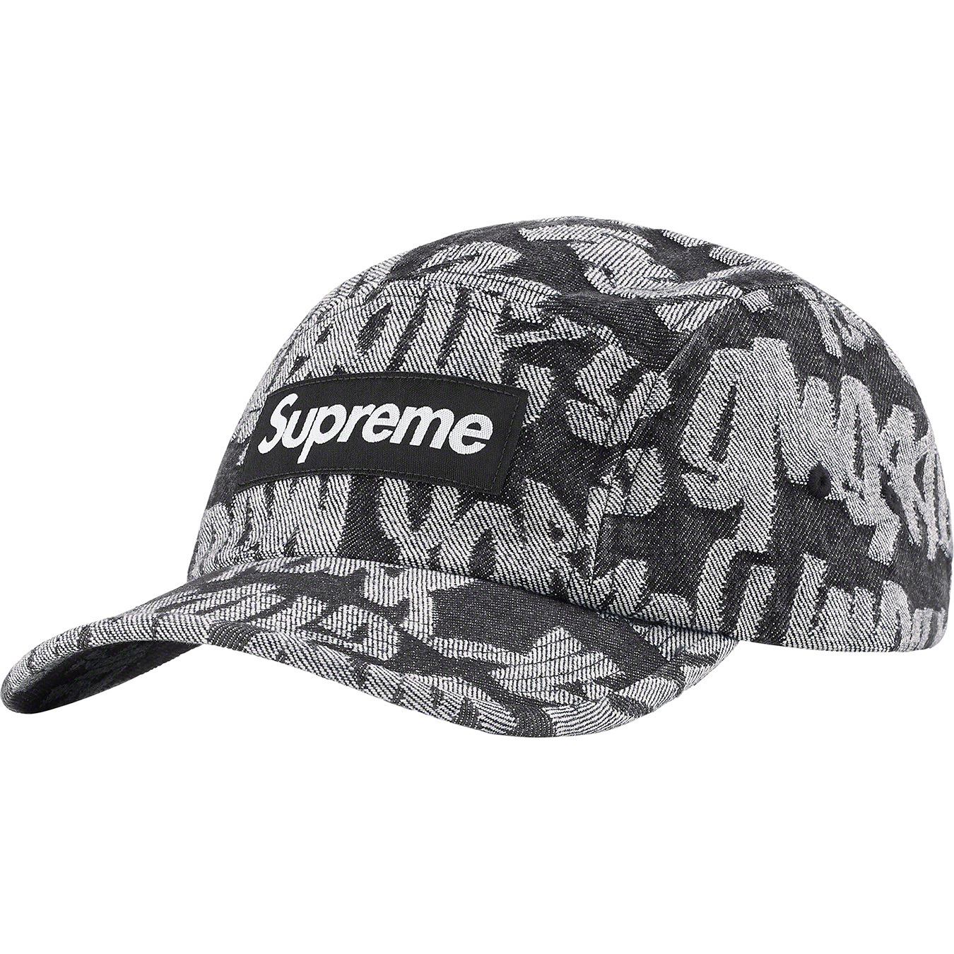 Supreme Logo Stripe Jacquard Denim Camp Cap Blue - FW20 - US