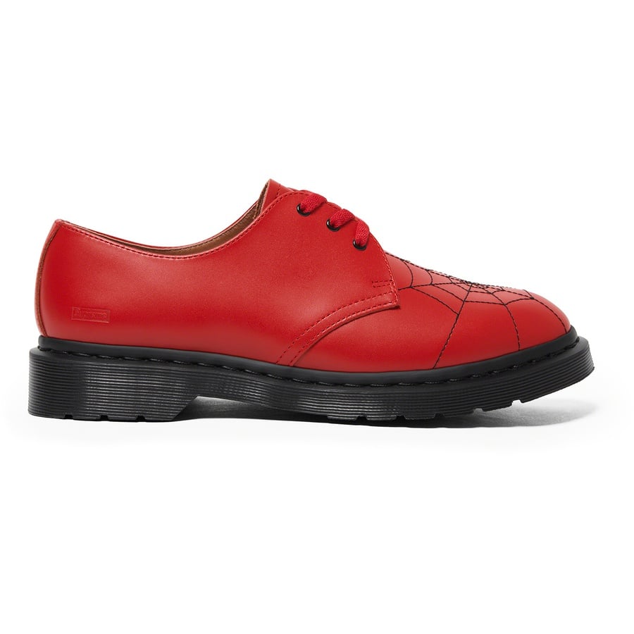 Details on Supreme Dr. Martens Spiderweb 3-Eye Shoe Red from spring summer
                                                    2022 (Price is $178)