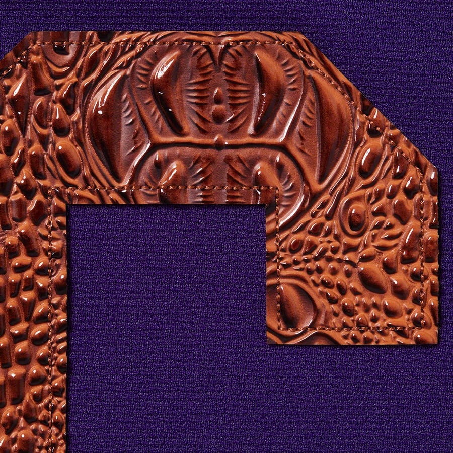 Details on Faux Croc Football Jersey Purple from spring summer
                                                    2022 (Price is $118)