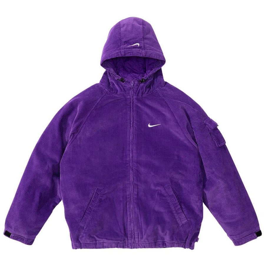 Supreme Nike Arc Corduroy Hooded Jacket 3colors Black Purple Red Camo Size  S-XXL