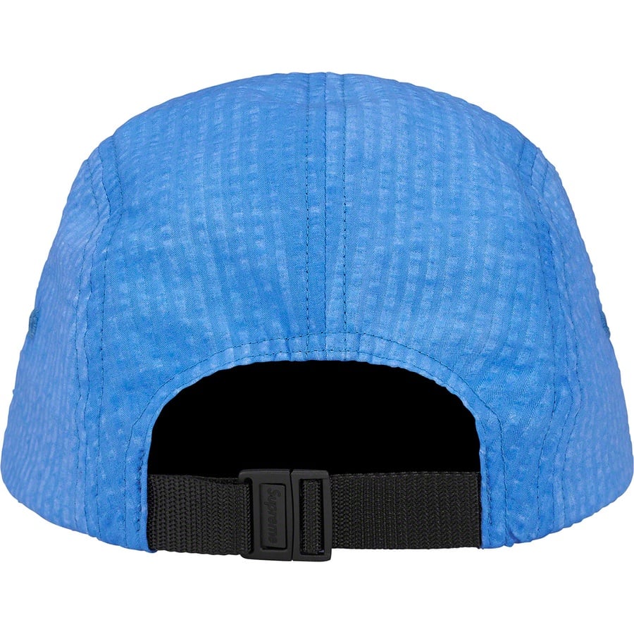 Details on Washed Seersucker Camp Cap Blue from spring summer
                                                    2022 (Price is $48)