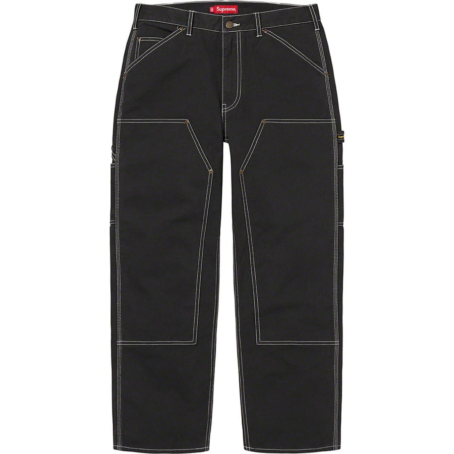 Details on Double Knee Canvas Painter Pant Black from spring summer
                                                    2022 (Price is $158)