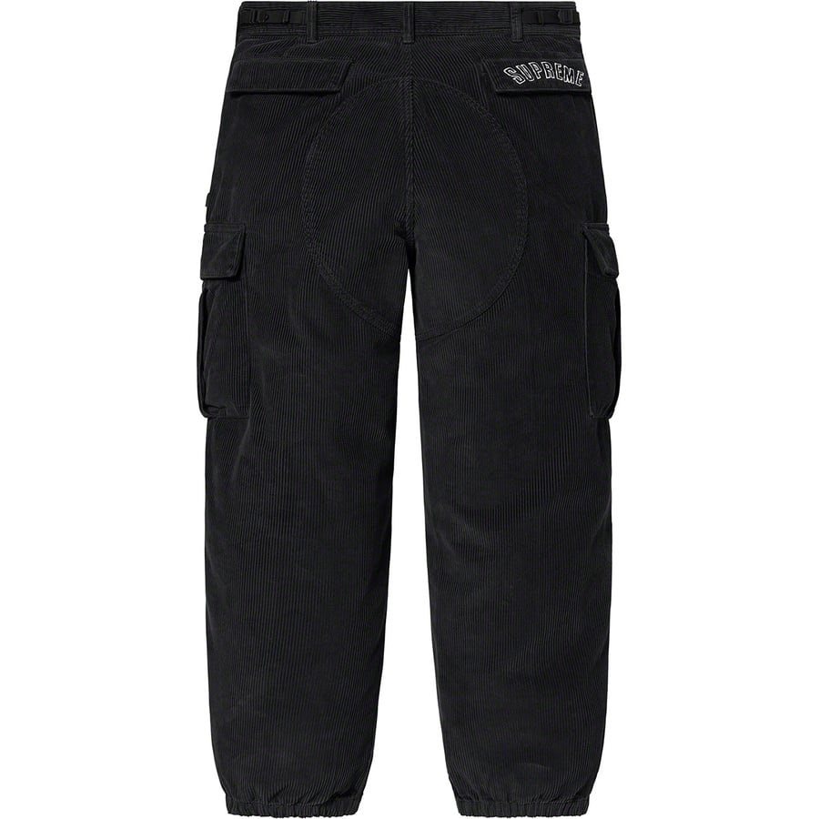 Details on Supreme Nike Arc Corduroy Cargo Pant Black from spring summer 2022 (Price is $148)