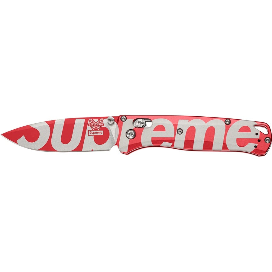 Details on Supreme Benchmade Bugout Knife Red from spring summer
                                                    2022 (Price is $298)