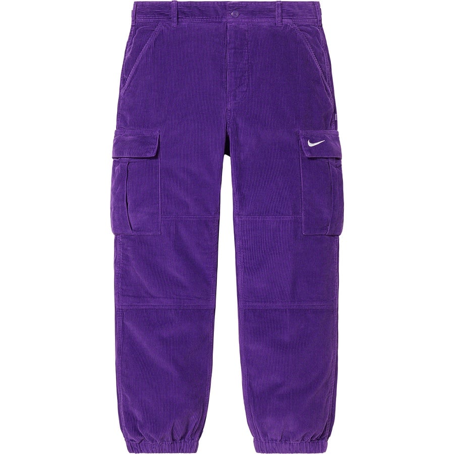 Details on Supreme Nike Arc Corduroy Cargo Pant Purple from spring summer
                                                    2022 (Price is $148)