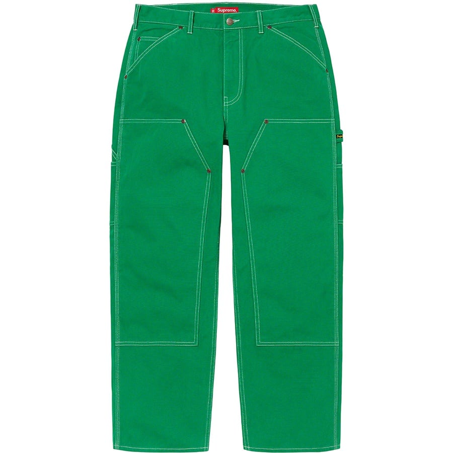 Details on Double Knee Canvas Painter Pant Green from spring summer
                                                    2022 (Price is $158)