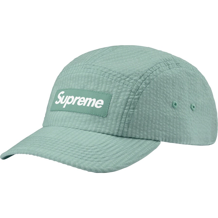 Details on Washed Seersucker Camp Cap Sage from spring summer
                                                    2022 (Price is $48)