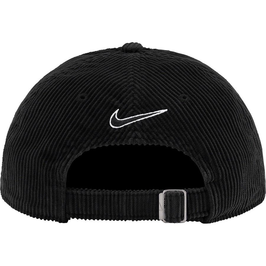 Details on Supreme Nike Arc Corduroy 6-Panel Black from spring summer 2022 (Price is $48)