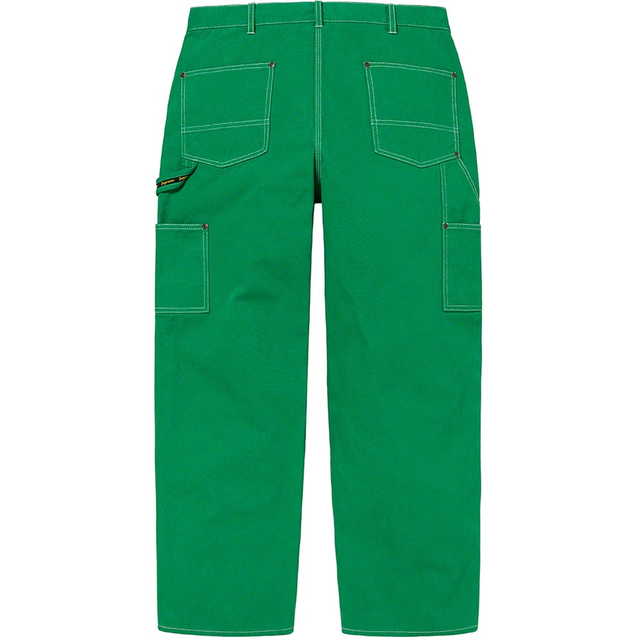 Details on Double Knee Canvas Painter Pant Green from spring summer 2022 (Price is $158)