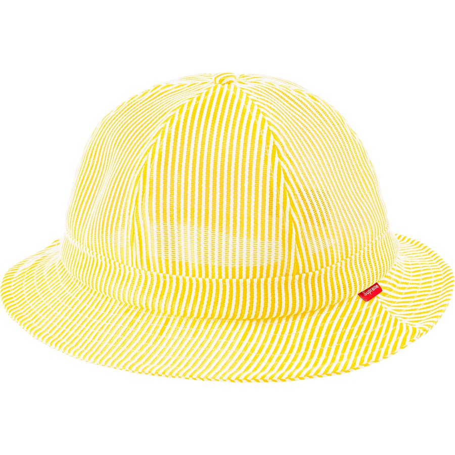 Details on Stripe Mesh Bell Hat Yellow from spring summer
                                                    2022 (Price is $58)