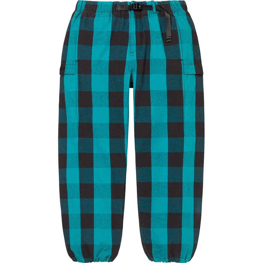 Details on Belted Trail Pant Teal Plaid from spring summer 2022 (Price is $148)