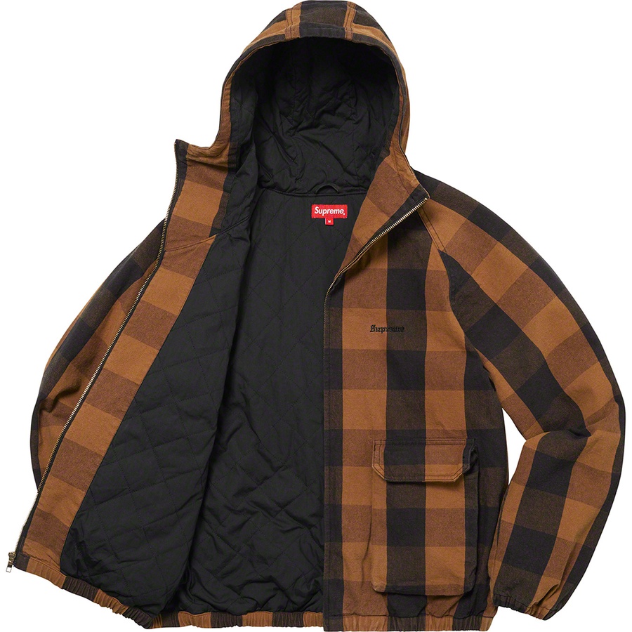 Details on Cotton Hooded Jacket Brown Plaid from spring summer
                                                    2022 (Price is $188)