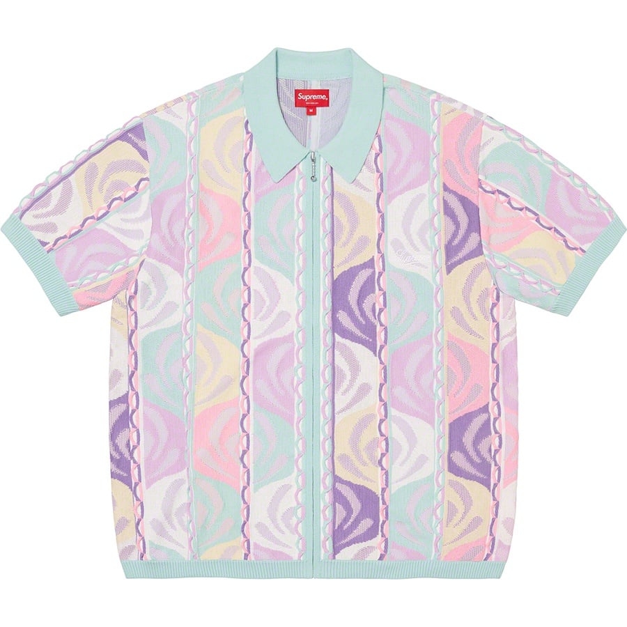 Abstract Textured Zip Up Polo - spring summer 2022 - Supreme