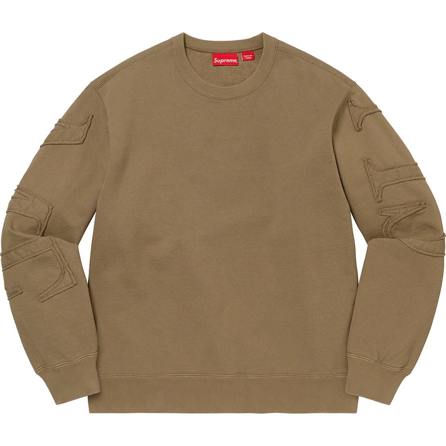 Details on Tonal Appliqué Crewneck Olive Brown from spring summer
                                                    2022 (Price is $148)