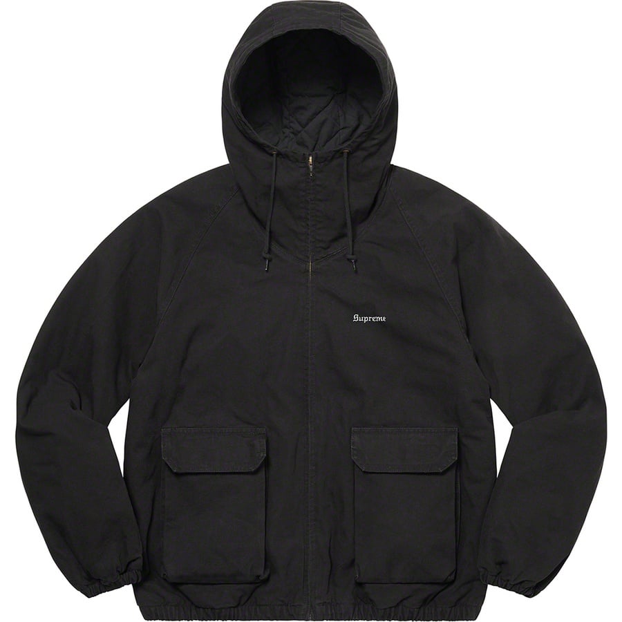 Details on Cotton Hooded Jacket Black from spring summer 2022 (Price is $188)