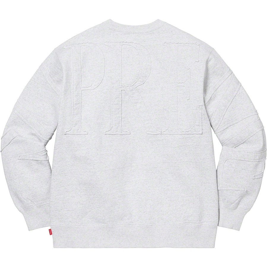 Details on Tonal Appliqué Crewneck Ash Grey from spring summer
                                                    2022 (Price is $148)