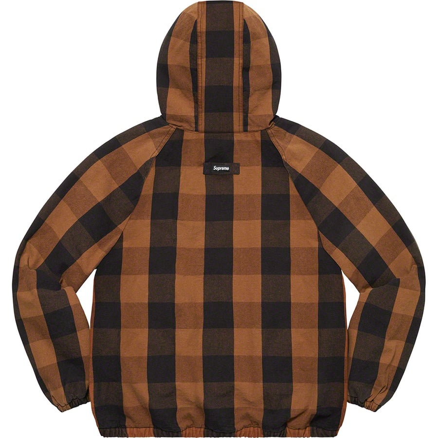 Details on Cotton Hooded Jacket Brown Plaid from spring summer
                                                    2022 (Price is $188)