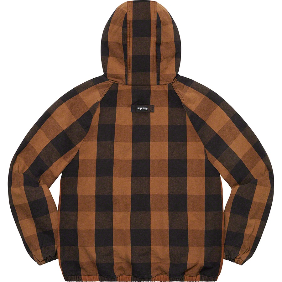 Details on Cotton Hooded Jacket Brown Plaid from spring summer
                                                    2022 (Price is $188)