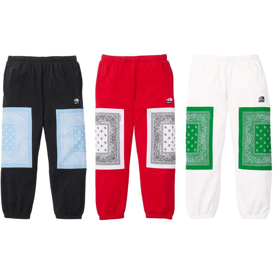 Details on Supreme The North Face Bandana Sweatpant from spring summer
                                            2022 (Price is $148)