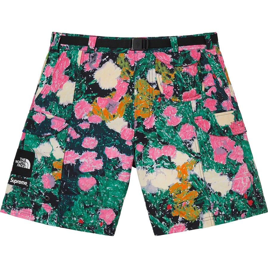 Details on Supreme The North Face Trekking Packable Belted Short Flowers from spring summer 2022 (Price is $118)