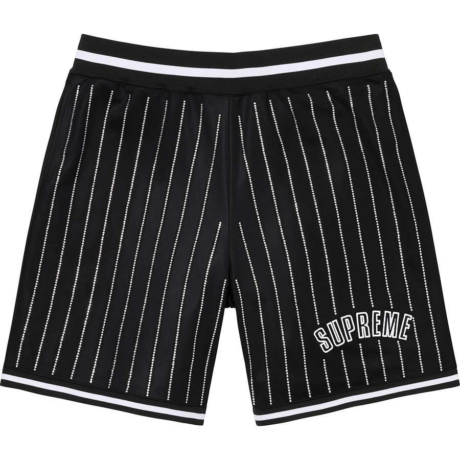 Details on Rhinestone Stripe Basketball Short Black from spring summer 2022 (Price is $118)