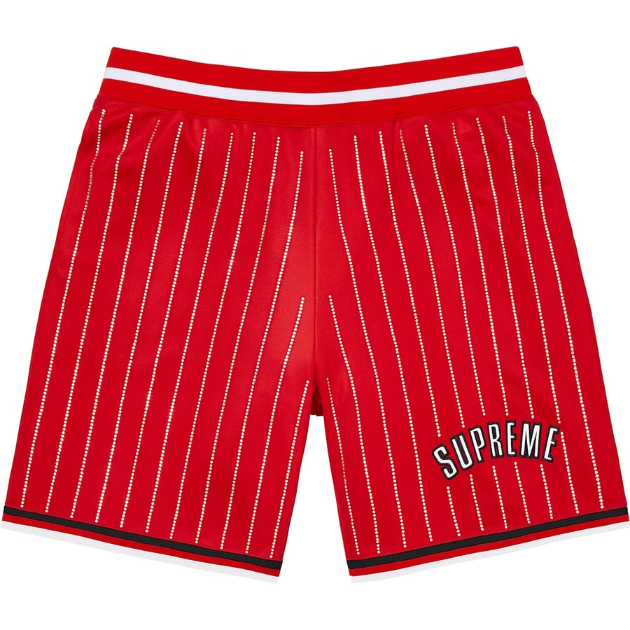 Details on Rhinestone Stripe Basketball Short Red from spring summer
                                                    2022 (Price is $118)