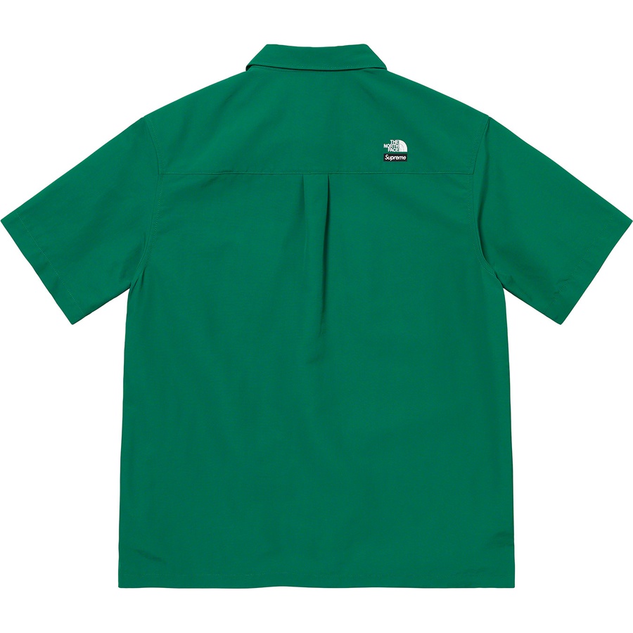 Details on Supreme The North Face Trekking S S Shirt Dark Green from spring summer 2022 (Price is $118)