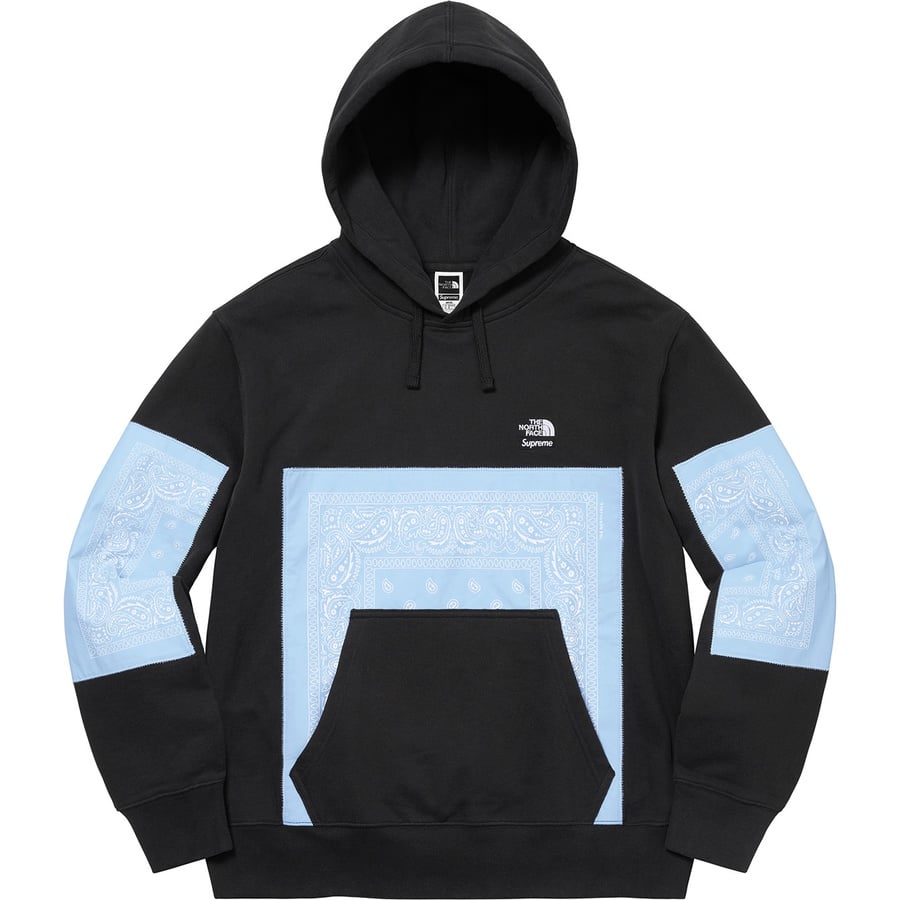 Details on Supreme The North Face Bandana Hooded Sweatshirt Black from spring summer 2022 (Price is $158)