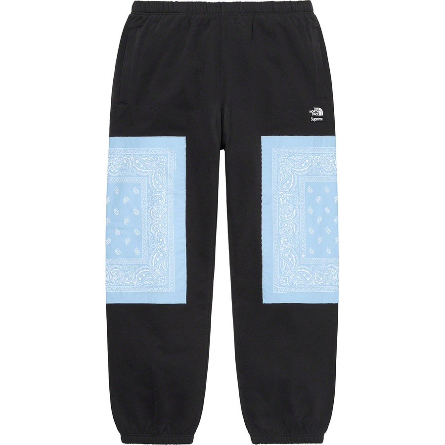 Details on Supreme The North Face Bandana Sweatpant Black from spring summer 2022 (Price is $148)