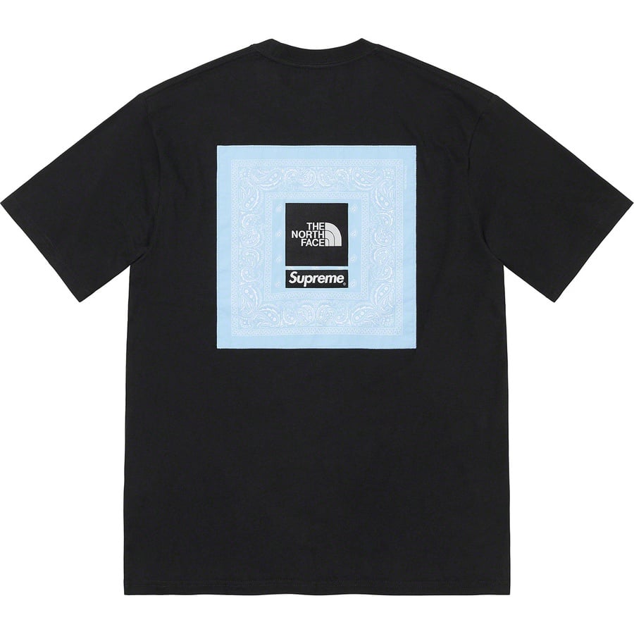 Details on Supreme The North Face Bandana Tee Black from spring summer 2022 (Price is $58)