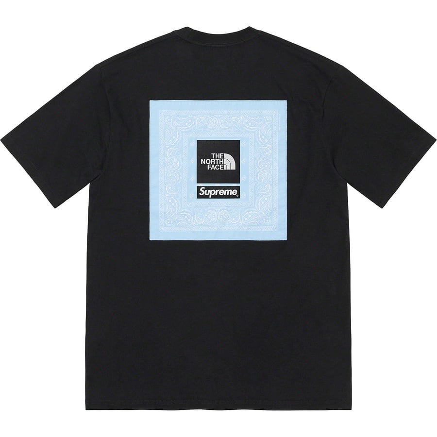 Details on Supreme The North Face Bandana Tee Black from spring summer
                                                    2022 (Price is $58)