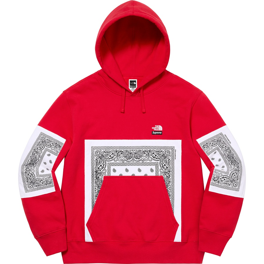 Details on Supreme The North Face Bandana Hooded Sweatshirt Red from spring summer
                                                    2022 (Price is $158)