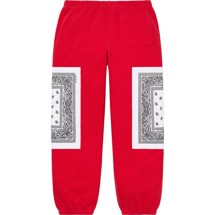 Details on Supreme The North Face Bandana Sweatpant Red from spring summer 2022 (Price is $148)