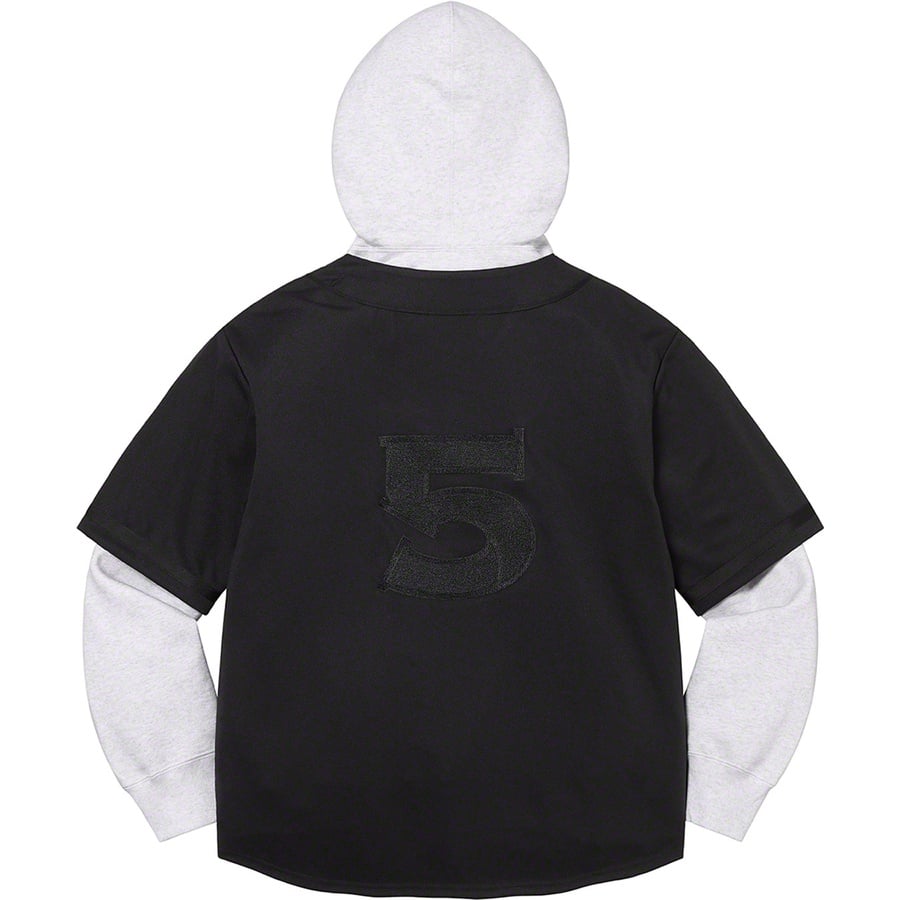 Details on Baseball Jersey Hooded Sweatshirt Black from spring summer 2022 (Price is $188)