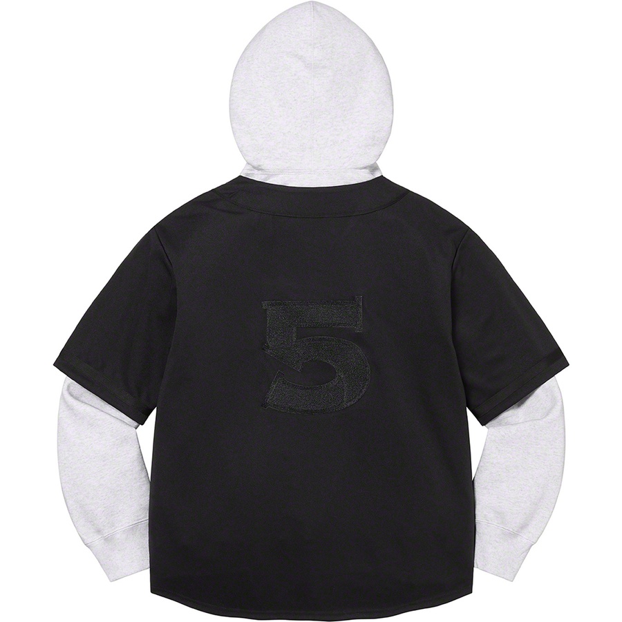 Details on Baseball Jersey Hooded Sweatshirt Black from spring summer
                                                    2022 (Price is $188)