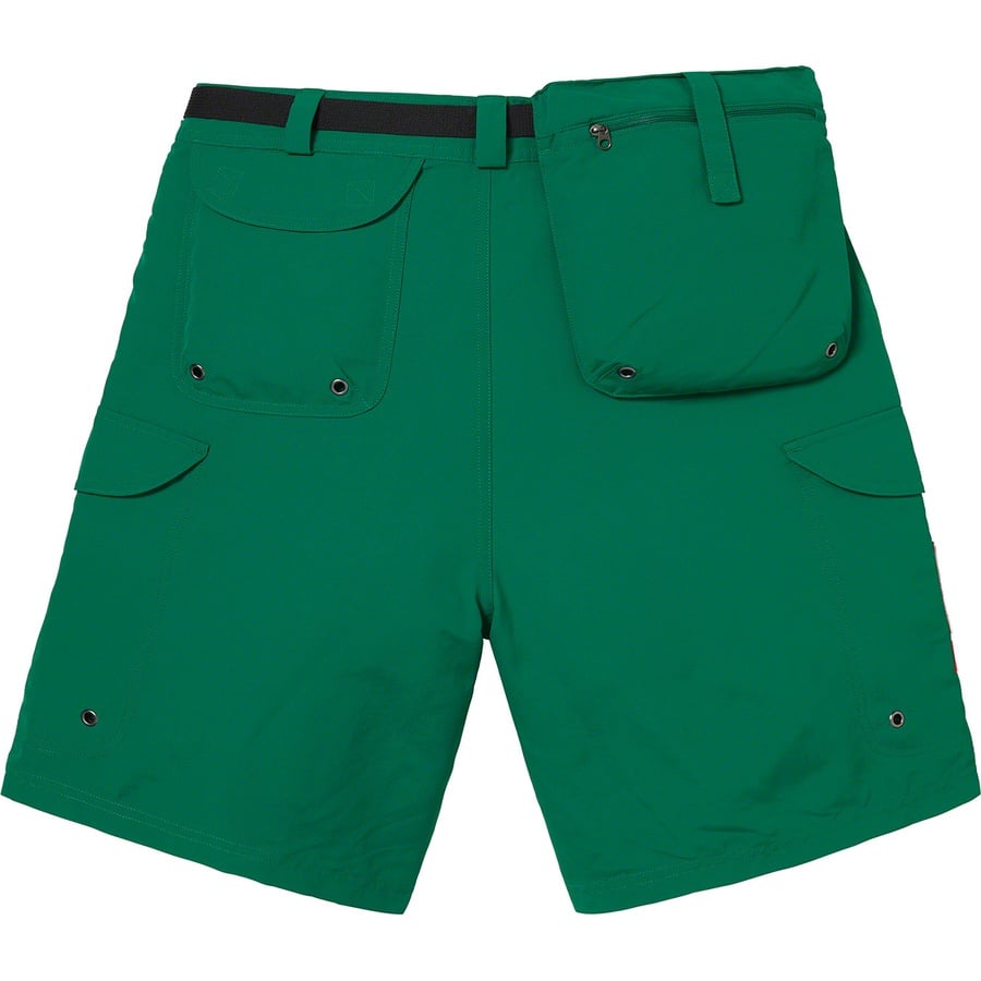 Details on Supreme The North Face Trekking Packable Belted Short Dark Green from spring summer 2022 (Price is $118)